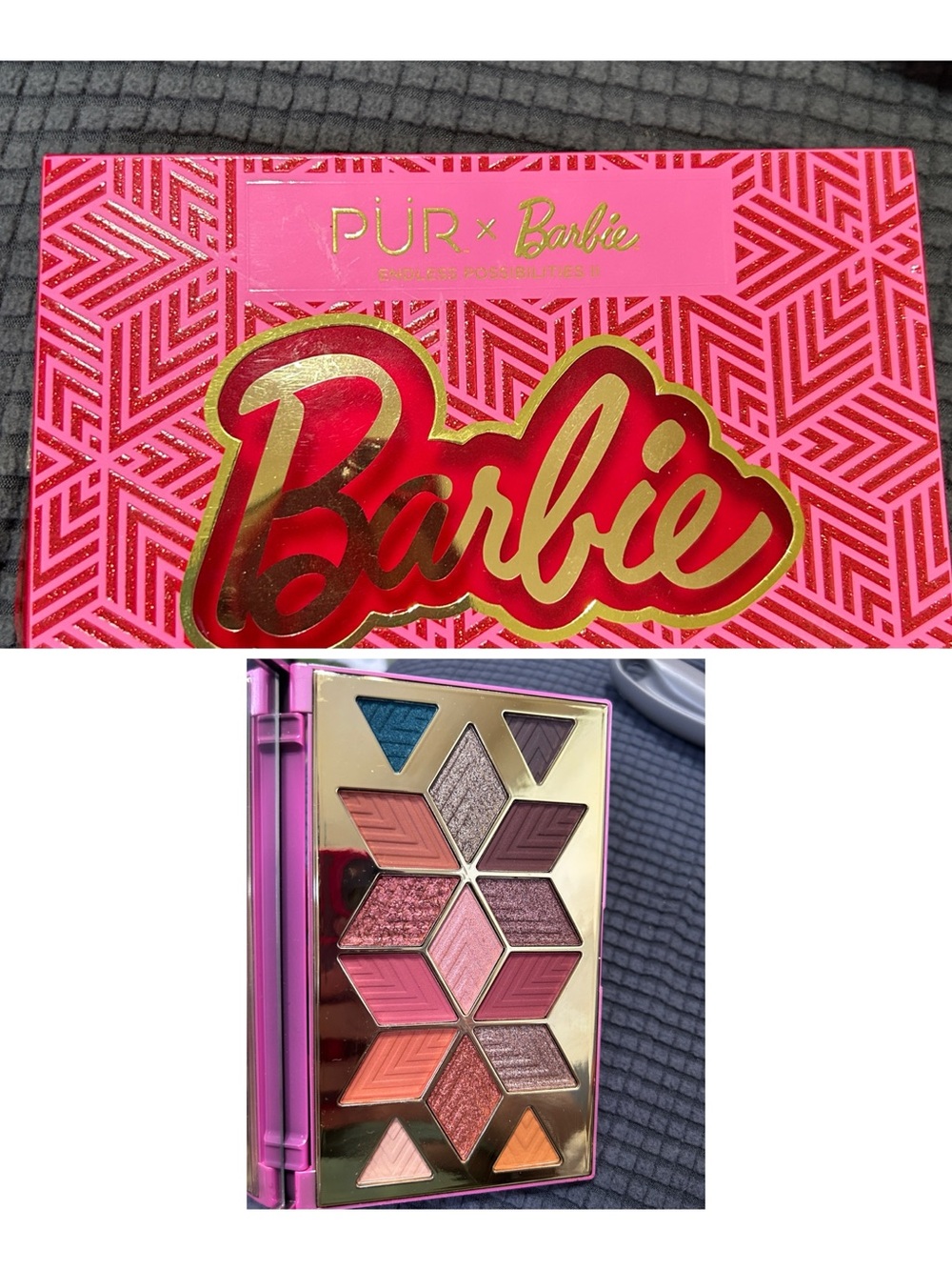 Pur x Barbie Eyeshadow Palette with Pink, Gold, and Brown Shades